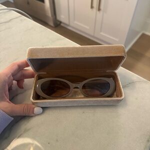 Luv Lou Morgan Sunglasses with Case in Beige